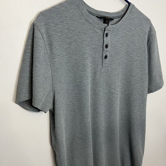 Outpost Maker Henley Mens Large Short Sleeve Gray Cotton W/ Buttons Logo NWOT - Picture 2 of 11
